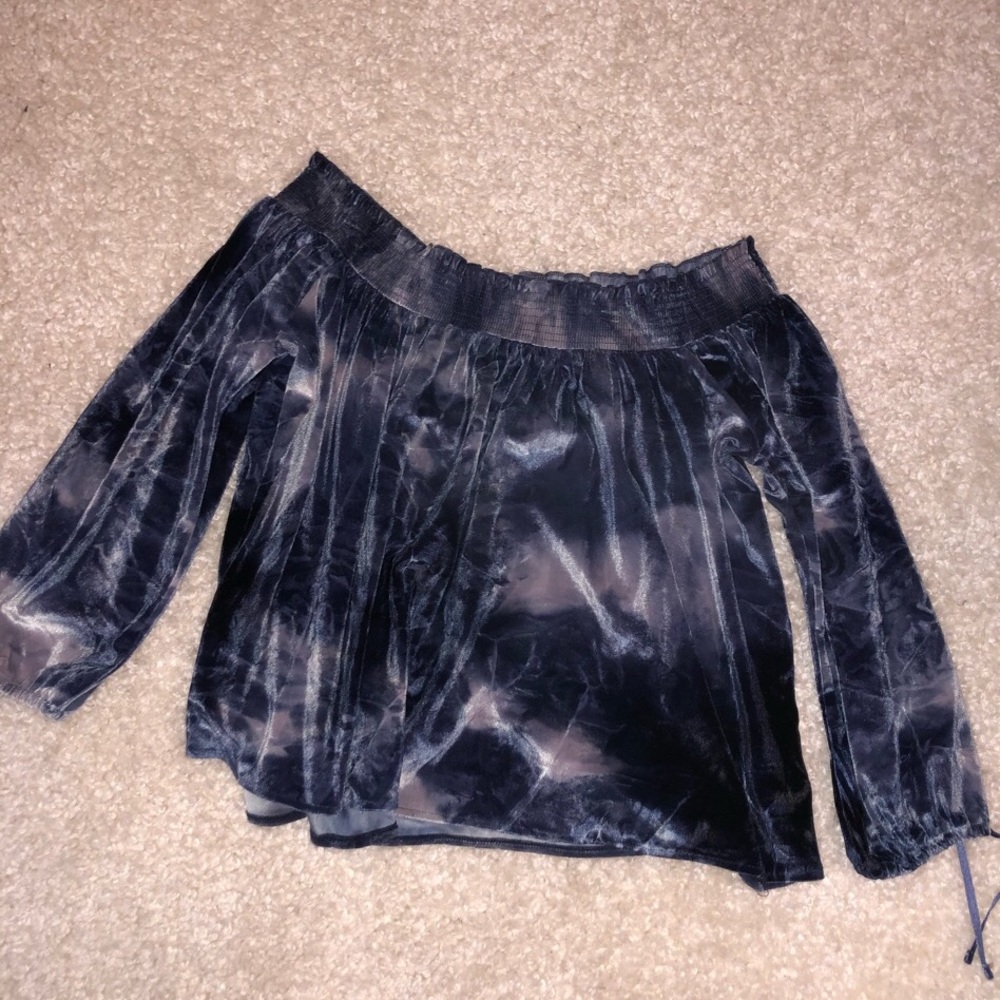 off the shoulder velvet top
